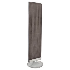 Azar Displays 700440-CHA Two-Sided PEGBOARD Floor Display Non- REVOLVING Round Studio Base. Panel Size: 16" W X 60" H, Washed Charcoal