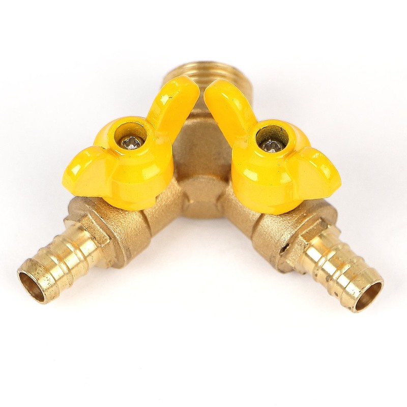 Soytich YV06 2-Way Y-Splitter 1/2 Inch with Shut-off Valves for