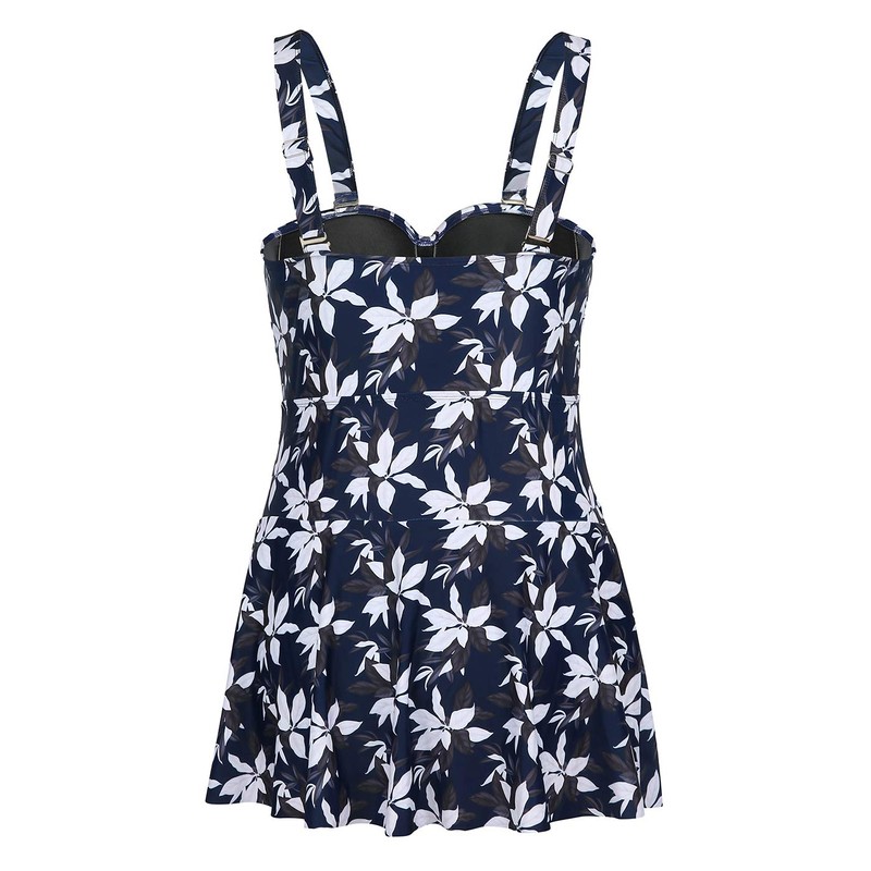 HDE Vestido de natación para mujer, estilo vintage, talla grande,