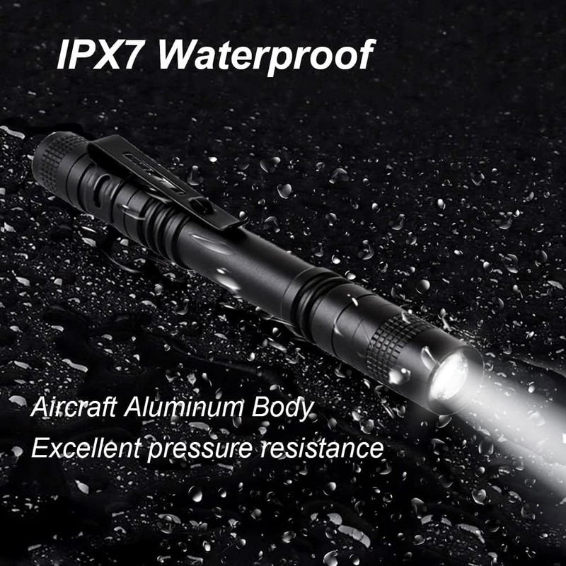 Tileon Pen Flashlight,10PCS Led Pen Light Flashlights with Clip,Mini Flashlight