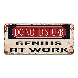 Print Crafted - Do Not Disturb: Genius At Work - Vintage Metal Sign | Funny Bedroom, Office, Man Cave Door Decor
