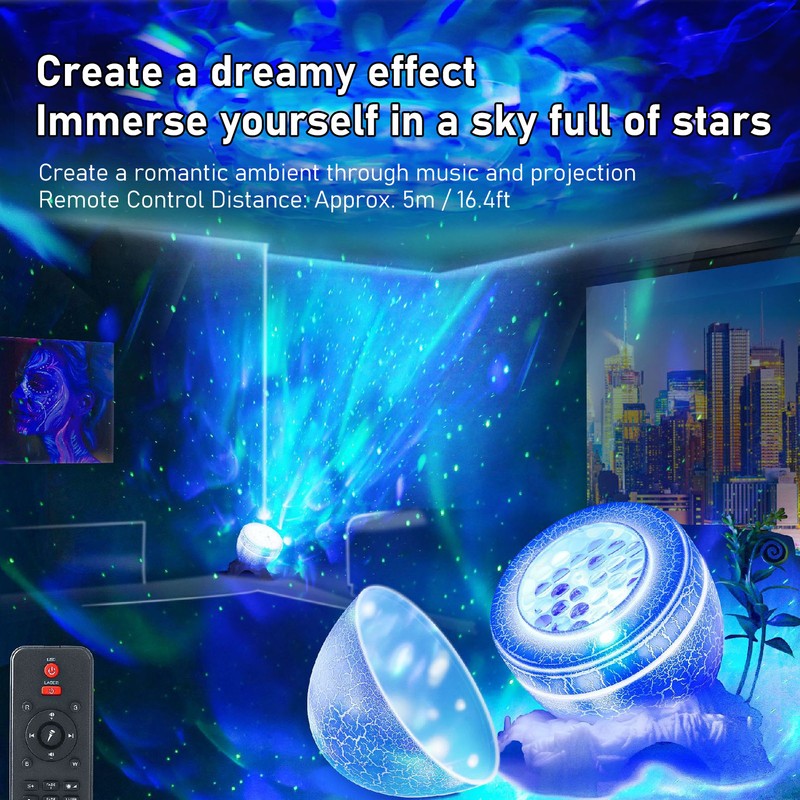 Dinosaur Egg Star Projector Bluetooth Connection Music Player Colorful Stars