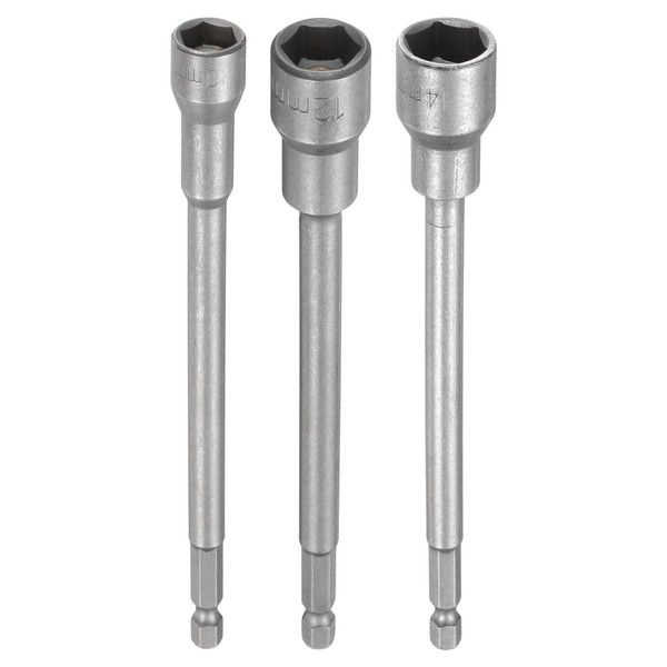 HARFINGTON 3pcs Nut Driver Drill Bit 10-14mm Metric Impact Socket