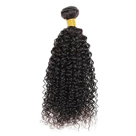 Tuheerst Real Hair Wefts Human Hair Bundles Natural Black Human Hair Extensions Real Hair Double Weft Curly Wave Human Hair Extensions Single Bundle Remy Hair for Woman 26 Inches
