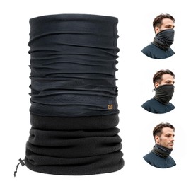 Adjustable fit Winter buff gaiter, Ski Mask- Breathable face mask for cold weather activities- Half Balaclava- for Men & Women(Charcoal)