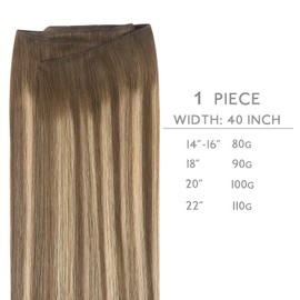 WENNALIFE Sew in Hair Extensions Real Human Hair, 22 Inch 110g Balayage Chocolate Brown to Caramel Blonde Machine Weft Hair Extensions Human Hair Hand Tied Weft Hair Extensions Sew In