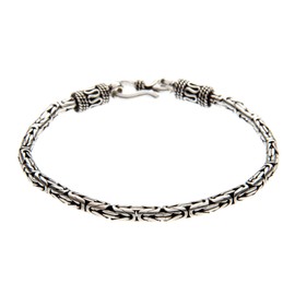 Silverly Women's Men's 925 Sterling Silver Balinese Rope Chain Bracelet, 19.5 cm