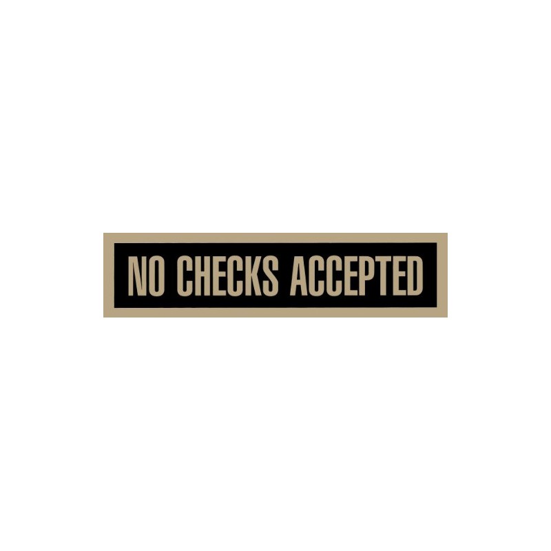 Headline Sign 9377 Self-Stick Sign, No Checks Accepted, 2 Inches