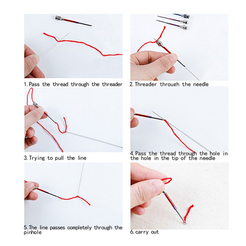 Punch Needle Set Wooden Handle Stainless Steel Ergonomic Easy Operation