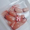 Tips Uñas Postizas Gel Para Uñas Leopardo Mariposa Rosa 24pc