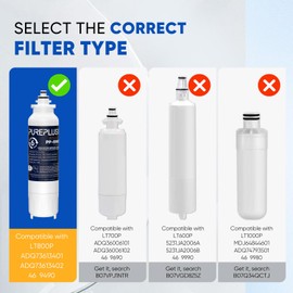 PUREPLUS LT800P NSF/ANSI 401, 53, 42 & NSF P473 Certified Certified Replacement for LG ADQ73613401, Kenmore 469490, 9490, ADQ73613402, ADQ736134, LSXS26326S LMXC23746S, LT120F, 2Pack