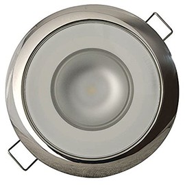 Lumitec Mirage LED Flush Mount Ceiling Down Light - Polished Stainless Steel - White Non-Dimming, Non-TTP - IP67 Rated, Slim Profile, Ideal for Indoor/Outdoor, 114110, 380 Lumens