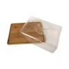 HOMBEYT Panera Transparente Con Tabla De Bambu Elegante Minimalista