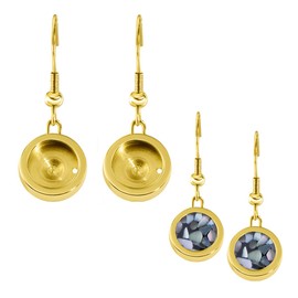 Quiges Interchangeable 12 mm Mini Coin Women's Earrings Stainless Steel, Rubber, Cubic Zirconia