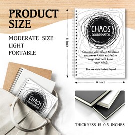 XKZGSZB Funny chaos coordinator Spiral Notebooks With 160 Pages，chaos coordinator Writing Notebooks，Employee Appreciation Gifts, Thank You Gift for Coworker,Gifts Office Supplies for Women Men Coworkers BJB010