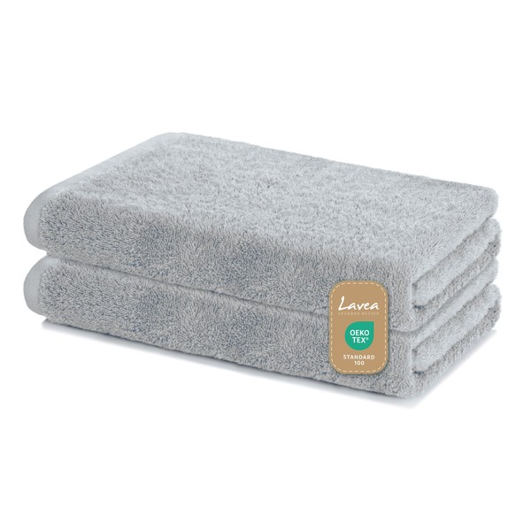 Lavea Bath Towels Set of 2, 60 x 120 cm,