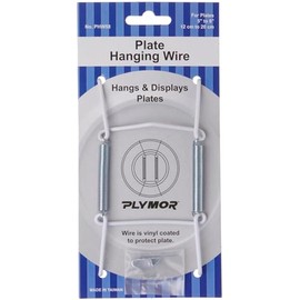 Plymor White Vinyl Finish Wall Mountable Plate Hanger, 4.625" H x 2.5" W x 0.5" D (For Plates 5" - 8")