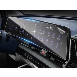 SHAOHAO 2PCS for 2024 2025 Kia Sportage Screen Protector 12.3 In Fit for 2023 2024 2025 Kia Sportage Accessories (EX/X-Line) 12.3" Curved Dual Panoramic Screen Protector HD Clear Navigation Cover