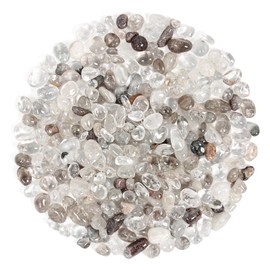 1.1lb Natural Crushed Green Phantom Quartz Crystal Tumbled Chips-Healing Crystals Chips Bulk, Crushed Crystal Gemstones for Crafts, Beautiful Package for Gift (Green Phantom Quartz)