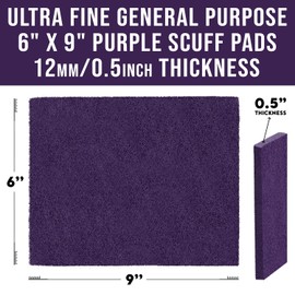 Eshazu General Purpose Scuffing Pads, 6" x 9", Box of 10 – P600 Grit Equivalent, Non-Woven, Reusable, Durable, Ideal for Auto Paint Prep, Metal, Wood, Plastics, and More