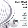 Luvan Glass Mixing Bowls with Lids Set(3.7QT, 2.1QT, 1.1QT),3PC Glass