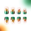 24 Pcs Fall Press on Nails Short Medium Fake Nails