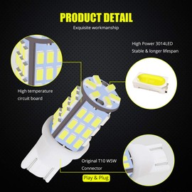 20pcs Super Bright RV Trailer 921 194 T10 3014 42-SMD 12V Car Backup Reverse LED Bulbs Width LED Lights 6000K Xenon White. (Xenon White)