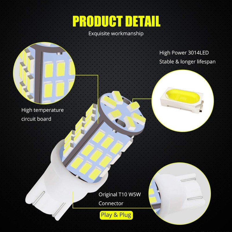 20pcs Super Bright RV Trailer 921 194 T10 3014 42-SMD