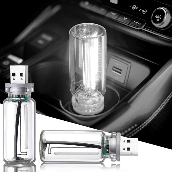2PCS USB Car Light, Touch Control, Mini Glass Bottle USB