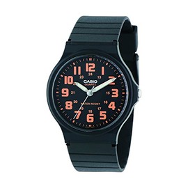 Casio Quartz MQ-71-4B Men's Watch, Black/Orange, sports