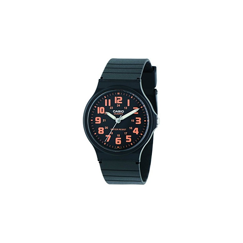 Casio Quartz MQ-71-4B Men's Watch, Black/Orange, sports