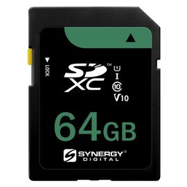 Synergy Digital 64GB Secure Digital SDXC UHS-I Memory Cards, Compatible with Sony ZV-1F Vlogging Digital Camera - Class 10, U1, 100MB/s, 300 Series - Pack of 5