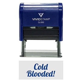 Cold Blooded! Icon Self Inking Rubber Stamp (Blue Ink) Medium