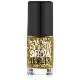 Maybelline New York Color Show Jewels Nail Lacquer Top Coat, Gilded in Gold, 0.23 Fluid Ounce, 1 Count
