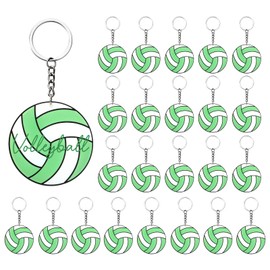 DLUGOPIS 24 Pcs Sage Green Volleyball Keychain Bulk White Volleyball Gifts Stuff For Team Teen Girls