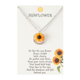 Sweet Sunflower Pearl Leaf Pendant Necklace Resin Daisy Flower Clavicular Chain Fashion Jewelry for Women, Acrylic, No Gemstone