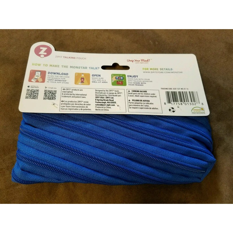 ZIPIT Talking Monstar Monster Talking Pouch Blue Pencil Pouch Ace