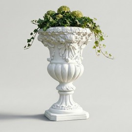 Shlinnuo 22" Planters for Outdoor Plants- Vintage Roman Relief Magnesium Oxide Outdoor Flower Pots, Decorative Large Urn Planter, Lightweight Garden Vase for Patio, Yard, Porch, Home Decor