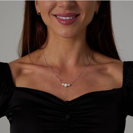 Kyerlyn Handpicked AAA+ Freshwater Cultured Single Pearl Necklace Pendant | Gold Necklaces for Women