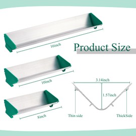 Zonon 3 Pcs 8'' 10'' 16'' Dual Edge Aluminum Emulsion Scoop Coater for Silk Screen Printing Coating Tool, 3 Sizes