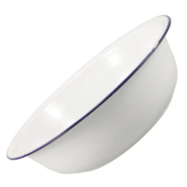 Gogogmee Enamel Footbath Foot Soaking Basin Camping Basin Enamel Bowl Large Foot Soak Tub Enamel Dish White