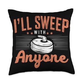 Curling Player Curler Sport Lover Curling Stone Throw Pillow