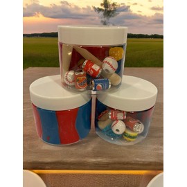 ONE 6 OZ Jar On The Go Non Toxic Dough Sensory Kit Toddler Cognitive Development Fine Motor Skills ActivityToy Busy Jar Air Dry Clay Educational Endless Play Kids Gift (Baseball RED/Blue)