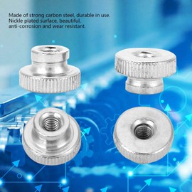 Round Knurled, Knurled Thumb Nuts, Knurled Nuts, Round Handle Knobs, M6 5 Pieces Handle Nut, Nickel-Plated Carbon Steel Knurled Nut Made of Carbon Steel, Hand Tightening Tool for Wooden Furniture