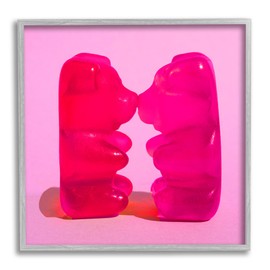 Stupell Industries Kissing Gummy Candy Bears Framed Giclee Art by Daphne Polselli