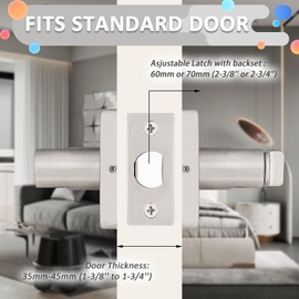 Probrico (8 Pack Square Door Lever Interior Bedroom or Bathroom Lever Door Handle, Privacy Door Lever in Satin Nickel,with Locking Keyless Lever for Right & Left Sided Doors Heavy Duty