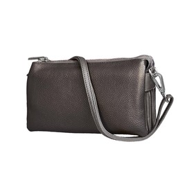 Giselle Women's Shoulder Bag, Wallet, Shoulder Bag, 3-Way Clutch Pochette, Genuine Leather, Large Capacity, Small, Lightweight, Cross-body, metallic