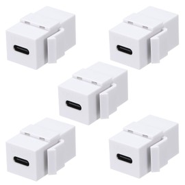 MECCANIXITY USB C Key-Stone Jack Inserts, Type-C Female to Female Adapter Coupler Insert Connector for Wall Plate Outlet Panel, White