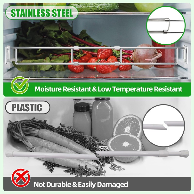 RV Refrigerator Accessories Tension Rods,4 Pcs RV Fridge Bars Accessories