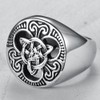 Stainless Steel Vikings Celtic Knot Signet Biker Ring (Silver, 6.5)